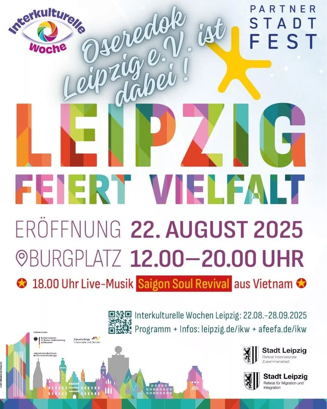 Oseredok Leipzig e.V. zu Gast bei der Eröffnung der Interkulturellen Woche Leipzig 22.08.2025 7 Wir sind dabei! Stand 7 8