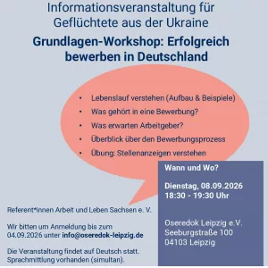 Grundlagen-Workshop "Erfolgreich bewerben in Deutschland" 18 Flyer Oseredok 08 06 2026 deutsch(1)